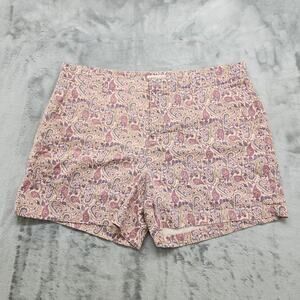 Magnolia Grace Shorts Womens 16 Pink Paisley Stretch‎ Linen Blend Preppy Summer
